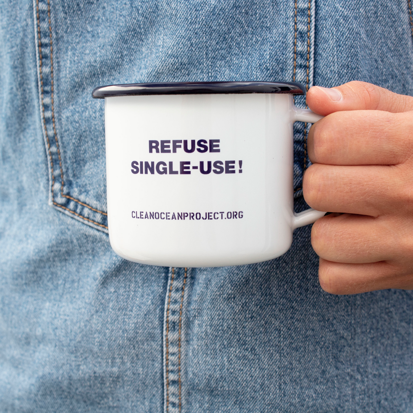 Enamel cup "Refuse single-use!"