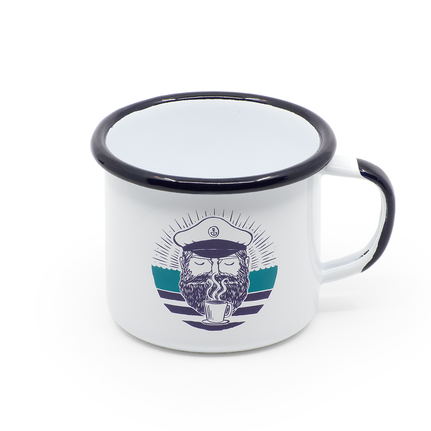 Enamel cup "Captain Clean Coffee"