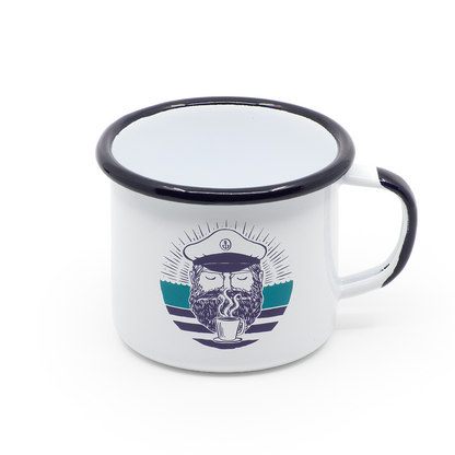 Enamel cup "Captain Clean Coffee"