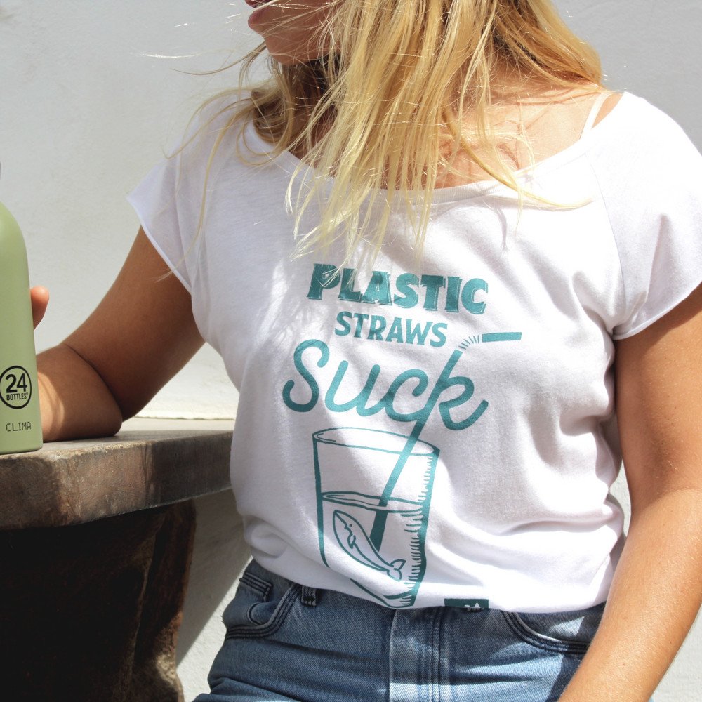 T-Shirt Woman „Plastic straws sucks“